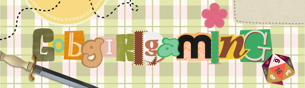 Logo for Gobgirlgaming in a patchwork, quilted style.